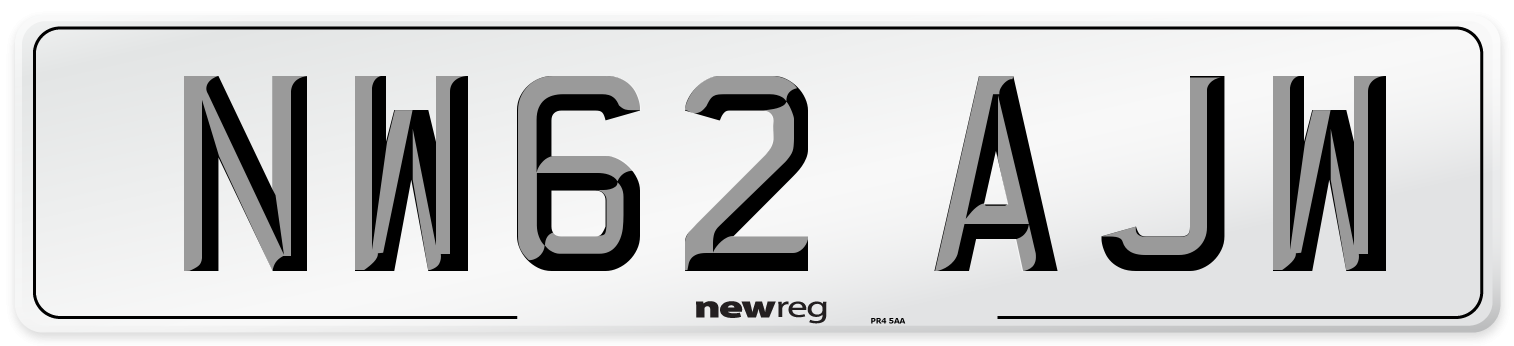 NW62 AJW Number Plate from New Reg